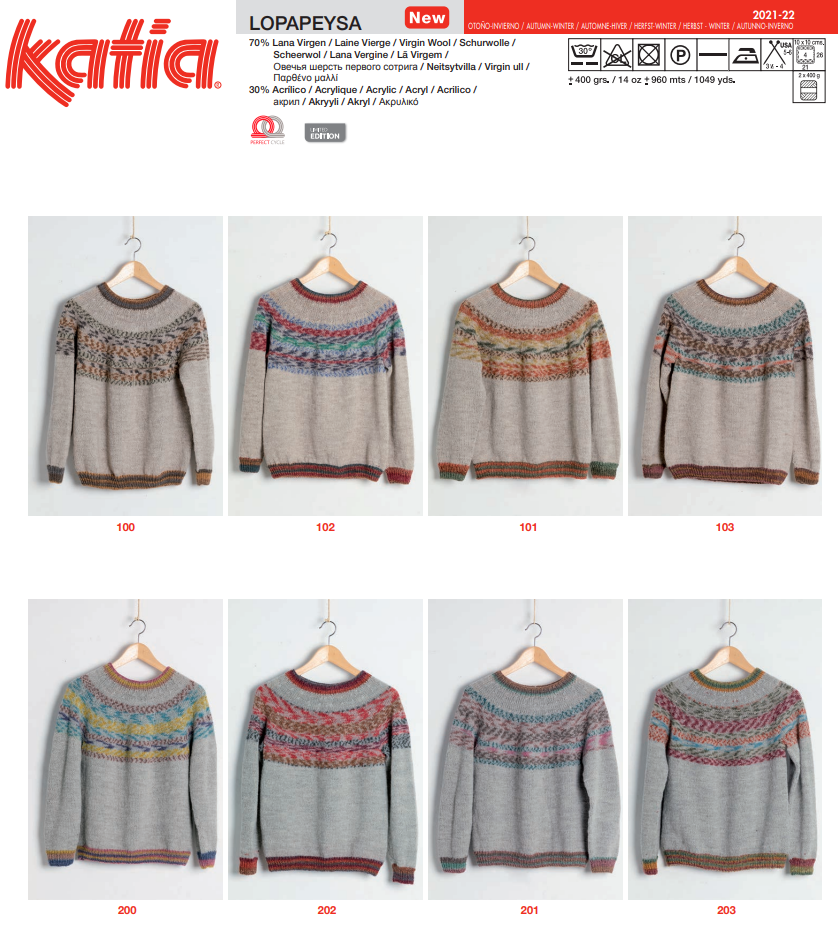 Katia Lopapeysa 202 Red-Black-Rust