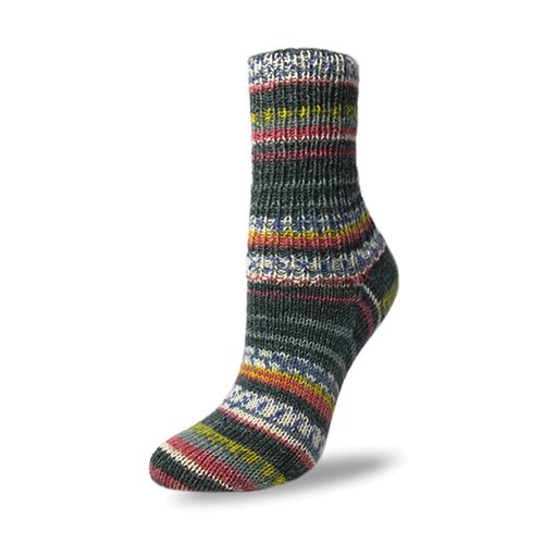 Flotte Socke 6f. Bambus-Merino Celebration 7070 anthrazit-bunt