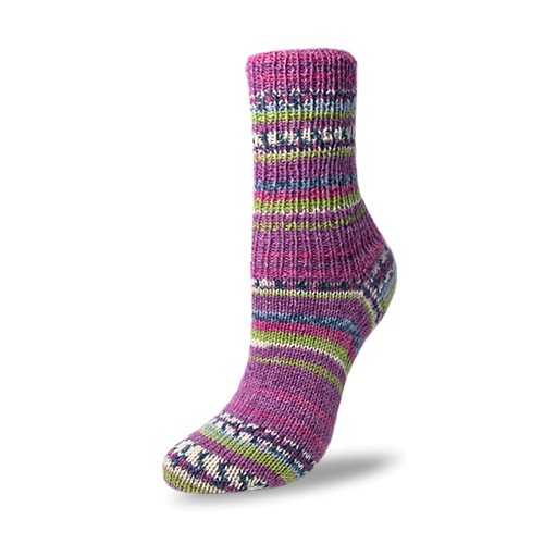Flotte Socke 6f. Bambus-Merino Celebration 7071 fuchsie-bunt