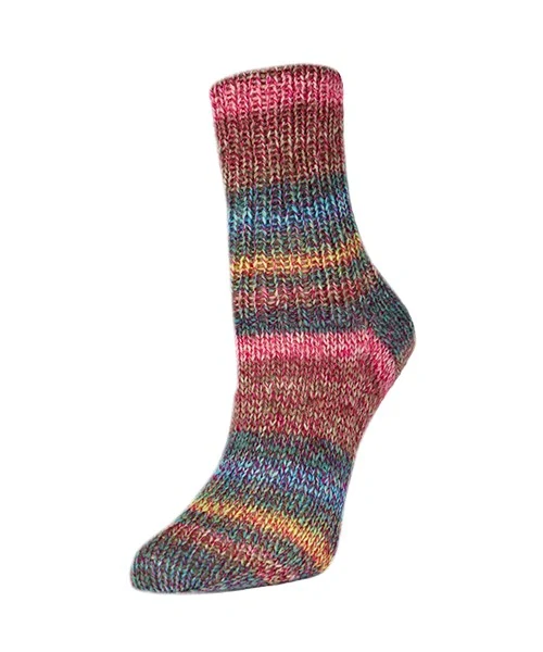 Flotte Socke 6f. Andante 7090 altrosa-erika-gelb-türkis