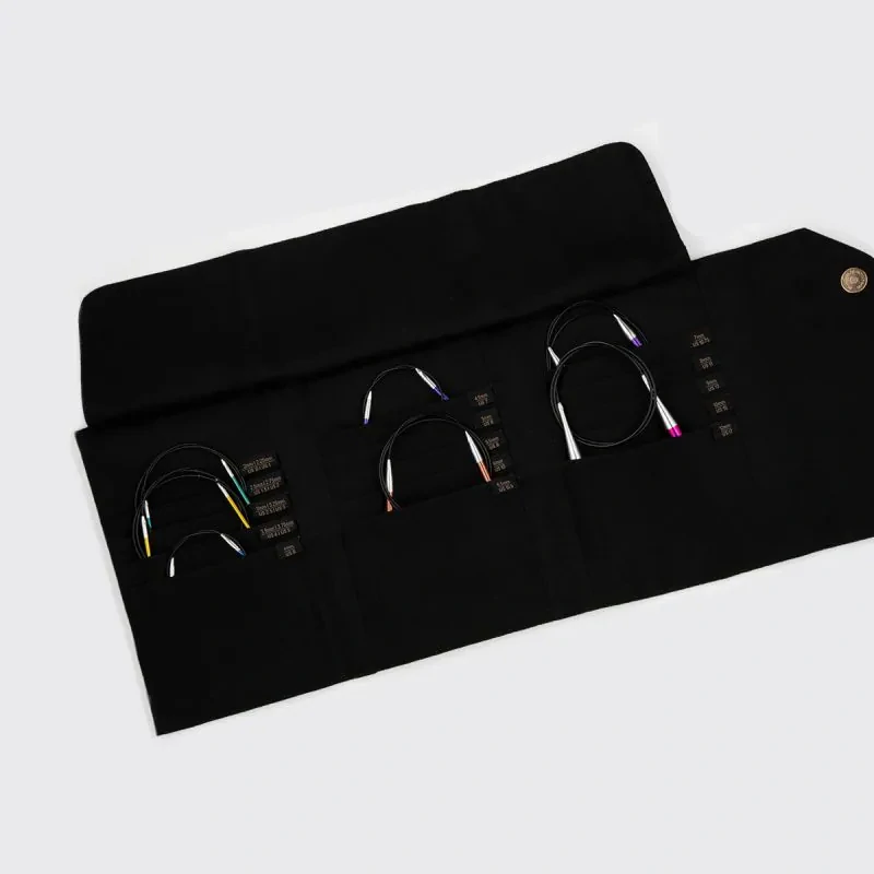 KnitPro Coal obal na pevné kruhové jehlice