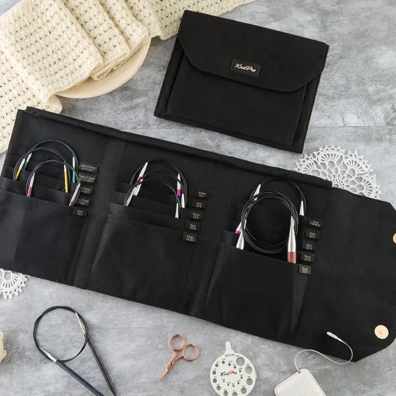 KnitPro Coal obal na pevné kruhové jehlice