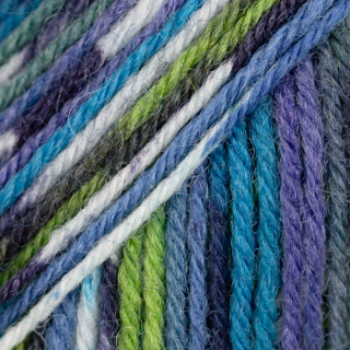 DROPS Fabel PRINT 677 zelená/tyrkysová