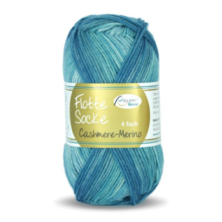 Flotte Socke 4f. Cashmere-Merino 1323 petrol-türkis-blau