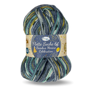 Flotte Socke 6f. Bambus-Merino Celebration 7075 jeans-bunt