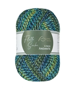 Flotte Socke 6f. Andante 7091 blau-petrol-grün
