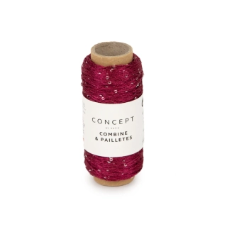 COMBINE & PAILLETTES 61 - Burgundy red